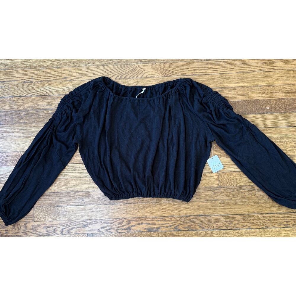 NWT Free People Women's Black Blouse Size XS